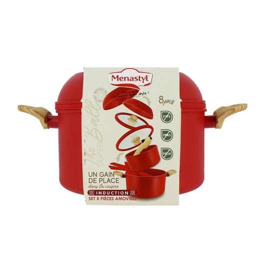 Batería de cocina MENASTYL frambuesa