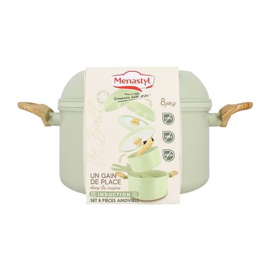Batería cocina MENASTYL SUPERBALL 8pcs verde menta