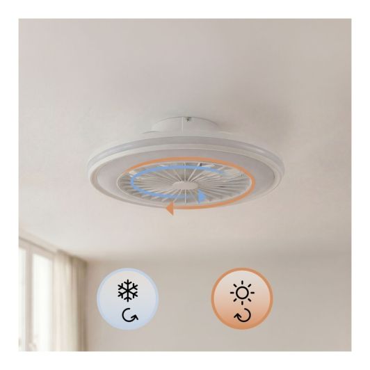 INNOVAGOODS Ventilador de Techo con Luz LED , aspas integradas, Motor DC Silencioso 6 Velocidades Blanco y RGB