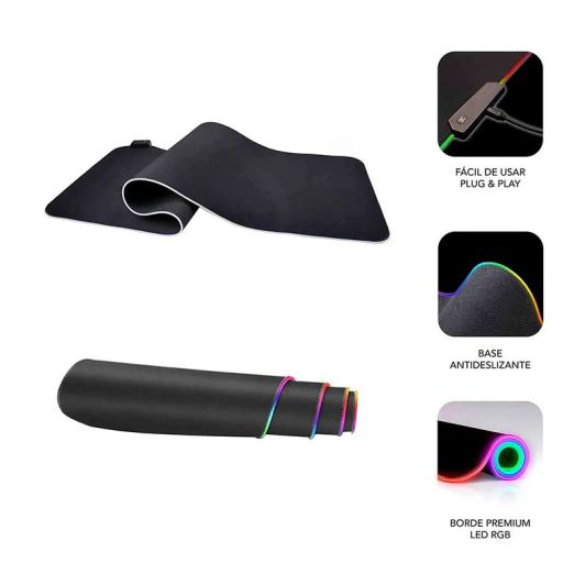 Alfombrilla Ratón Xl LED RGB 800x300x4  SUBBLIM 