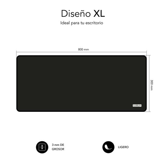 Pack Alfombrilla Xl y Ratón Inalámbrico Harmony Negro SUBBLIM