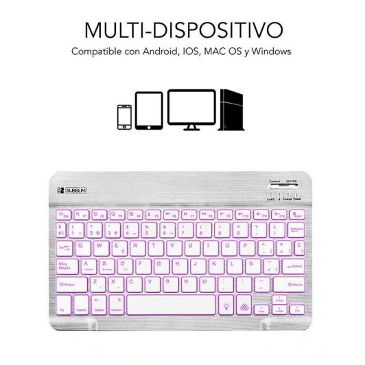 Teclado Retroiluminado Smart Bluetooth Para Tablet O Ipad    SUBBLIM   