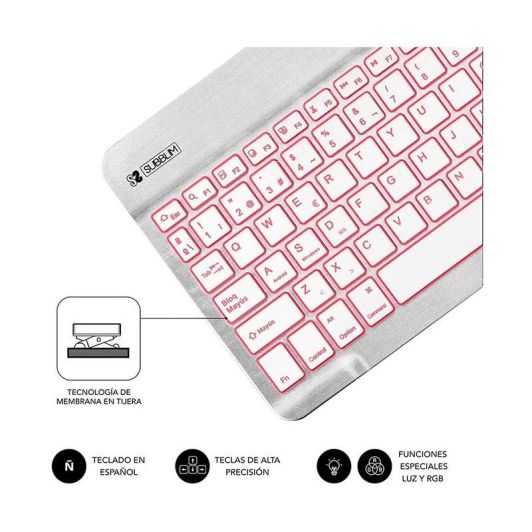 Teclado Retroiluminado Smart Bluetooth Para Tablet O Ipad    SUBBLIM   