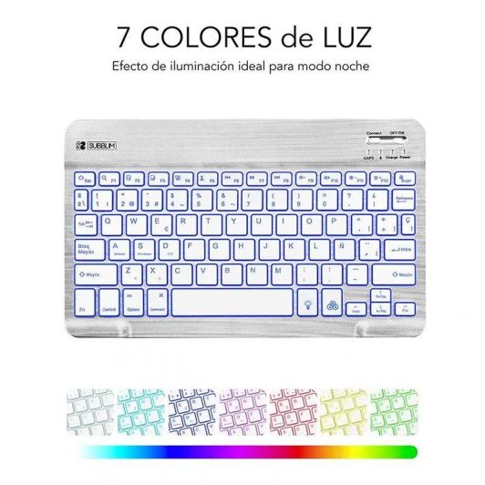 Teclado Retroiluminado Smart Bluetooth Para Tablet O Ipad    SUBBLIM   