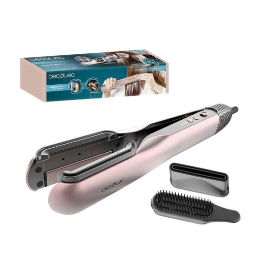 Cecotec Plancha de Pelo con Aire AirLisse 2in1 ForceDry Black.