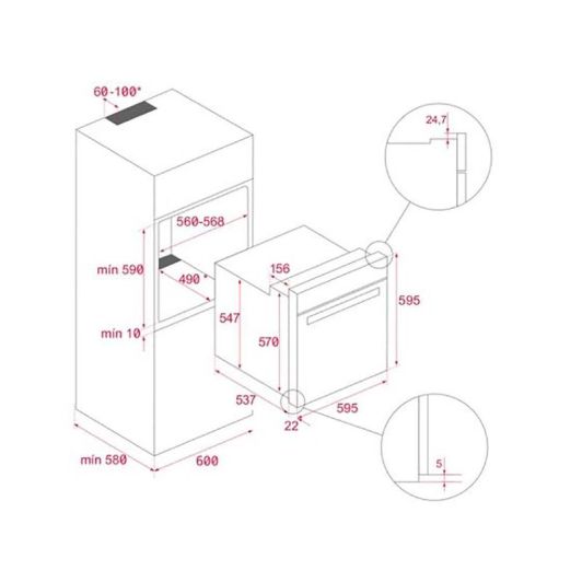 Horno integrable hidrolítico 70L con Airfry Teka Neo HSB 6466