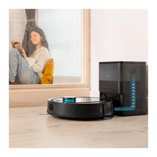 Cecotec Robot Aspiradora y Base Autovaciado Conga 7690 Immortal MAX Home M, Navegación Laser, Succión 5000 Pa