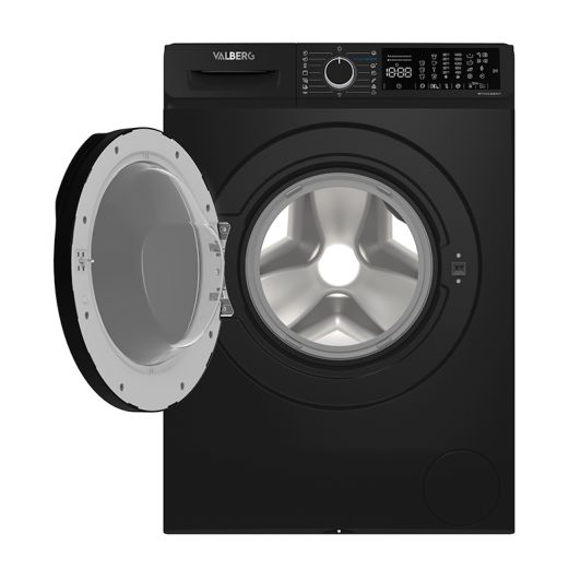 Lavadora 10kg, 1400rpm, clase A-20, Vapor, Negra VALBERG WF 1014 
