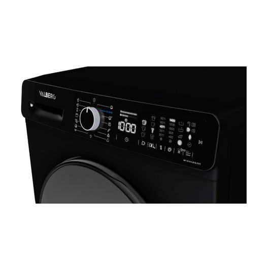 Lavadora 10kg, 1400rpm, clase A-20, Vapor, Negra VALBERG WF 1014 