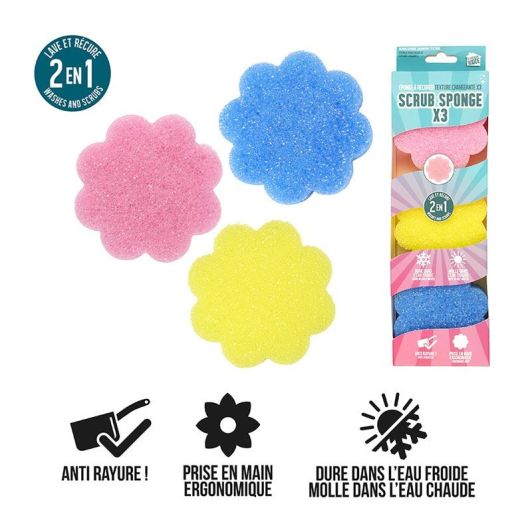 Esponjas de flores SCRUB x3
