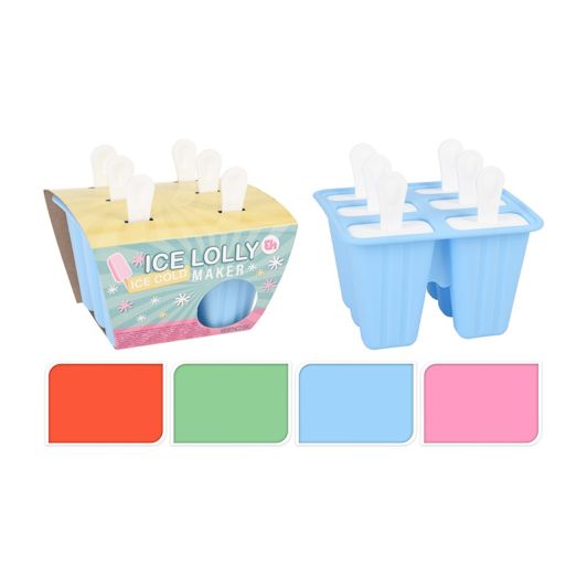 Molde para polos/paletas de hielo, 6 unidades