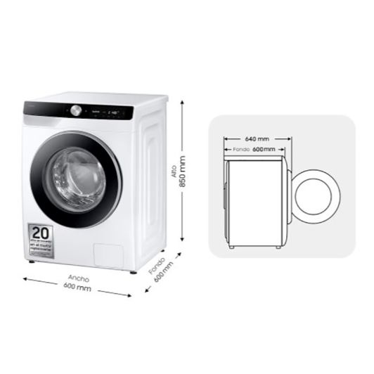 Lavadora 11kg con Autodosificación Clase A-10% WW11DG6B85LKU3 SAMSUNG