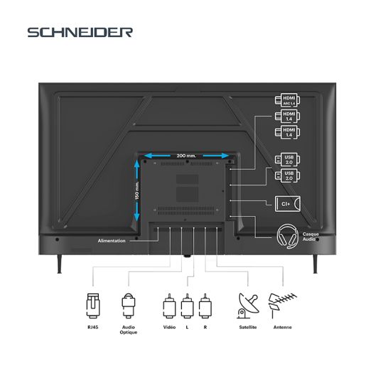 Televisor QLED Schneider 43A1 de TV 43