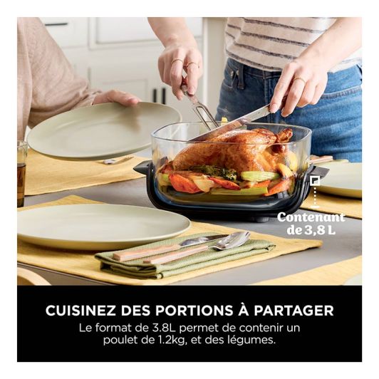 Freidora sin aceite, Airfry, NINJA CRISPI FN101EUSG con base de vidrio 5,2L