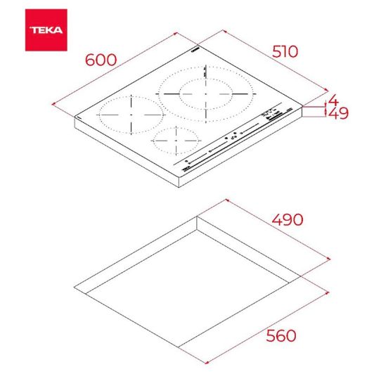 Placa inducción 3 zonas, Zona Paellera 32cm,  TEKA IZC 63320 MPS MestrePaeller
