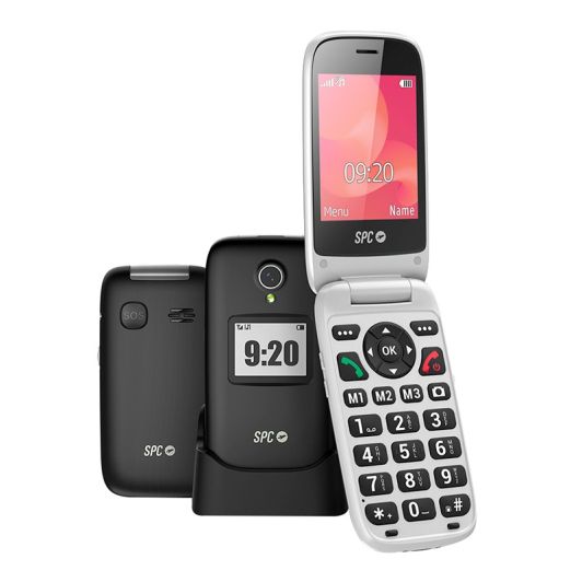 Móvil SPC Polaris con tapa abatible negra