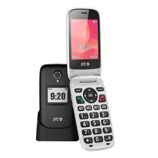 Móvil SPC Polaris con tapa abatible negra