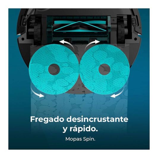 Cecotec Robot Aspirador y Friegasuelos con Base Autovaciado Conga X50. Motor de Succión 15000Pa, Base 4 en 1, Tecnología Láser