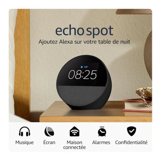 Altavoz bt. AMAZON ECHO SPOT noir