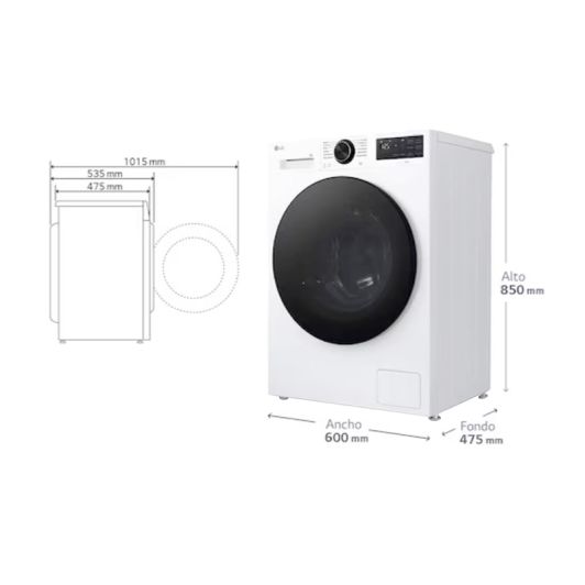 Lavadora Inteligente LG F2X50S8TLB, 8kg, 1200rpm, clase A-30%, F2X50S8TLB 