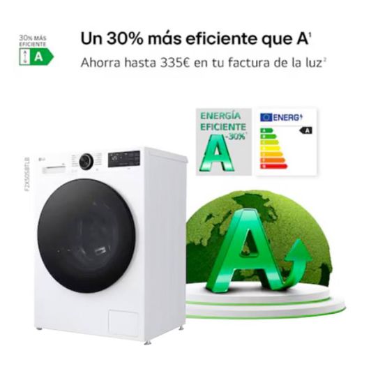 Lavadora Inteligente LG F2X50S8TLB, 8kg, 1200rpm, clase A-30%, F2X50S8TLB 