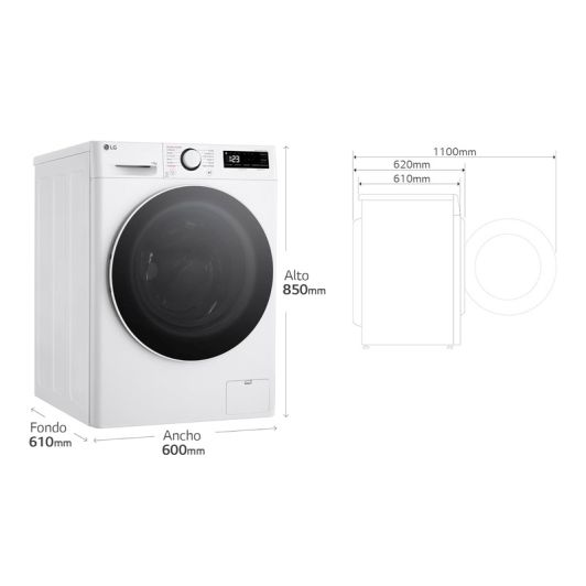 LAVADORA 13kg, Clase A-20%, Vapor Steam, 1400rpm,  LG F4WR6013A0W
