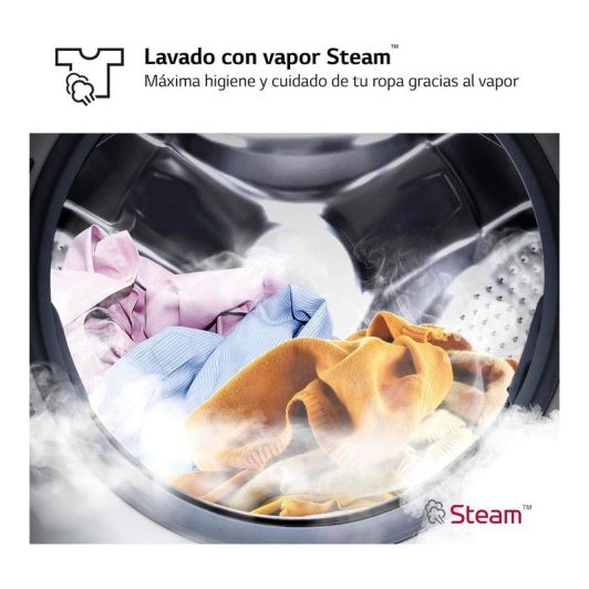 LAVADORA 13kg, Clase A-20%, Vapor Steam, 1400rpm,  LG F4WR6013A0W