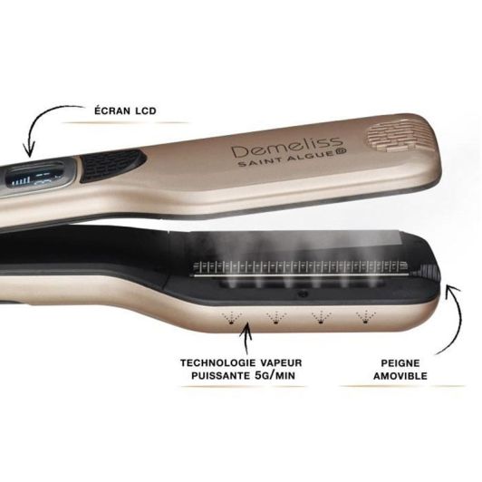 Plancha alisadora de pelo de vapor SAINT ALGUE Demeliss Titanium