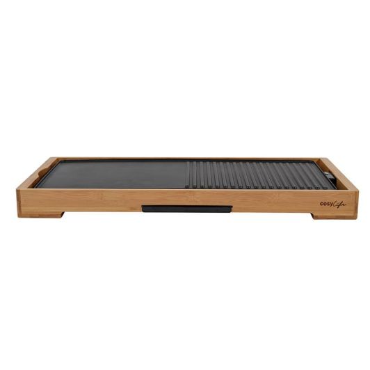 Plancha de asar COSYLIFE CL-PLB Bambú 2200W 30x67 cm