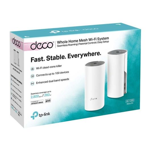 Sistema WiFi TP LINK + 2 puertos Fast Ethernet Deco E4 Pack2