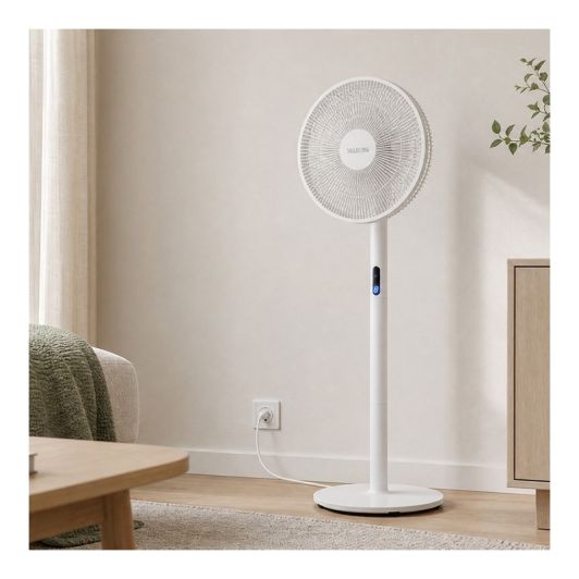 Ventilador de Pie VALBERG 45W 3 Velocidades Silencioso Blanco/Gris