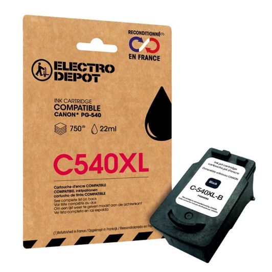 CARTUCHO DE TINTA NEGRA COMPATIBLE CANON C-540XL-B 22ML  BY ELECTRO DEPOT  