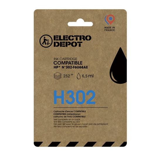 Cartucho de tinta negra ELECTRO DEPOT compatible con HP H302  