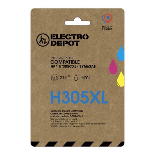 Cartucho de tinta ELECTRO DEPOT compatible con HP H305 XL 3 colores 