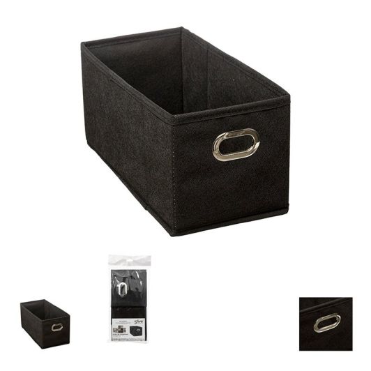 Caja de almacenamiento plegable negro 15x31cm