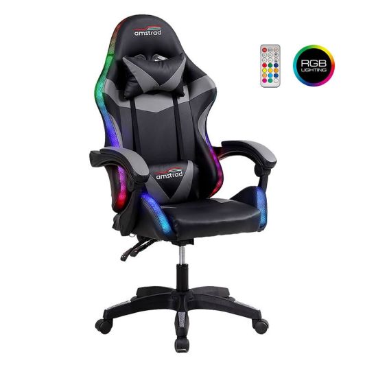 Sillon Gaming AMSTRAD AMS 800/900 LED - Estilo RGB + Respaldo Ajustable