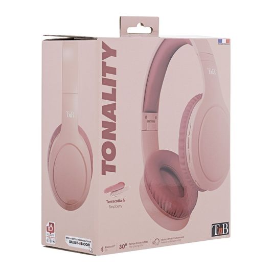 Auriculares diadema bluetooth TNB rosa terracota