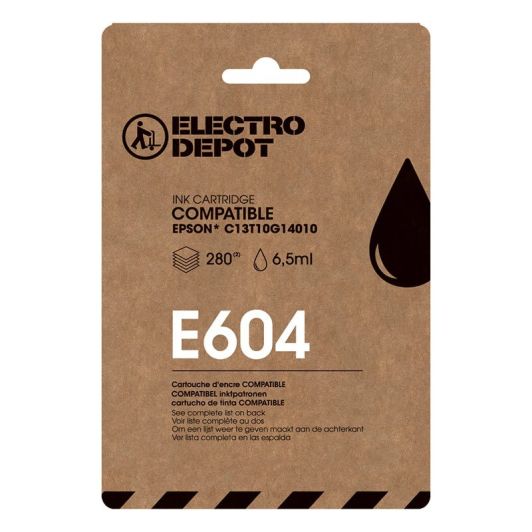 CARTUCHO DE TINTA NEGRA COMPATIBLE CON EPSON E604 BY ELECTRO DEPOT 