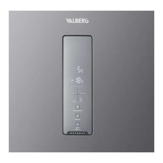 Frigorífico Combi No Frost Clase B VALBERG 323L Pantalla Táctil 185cm Inox
