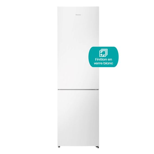 Frigorífico Combi Total No Frost HISENSE 336L 200cm Cristal Blanco Clase D