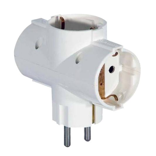 Adaptador EUROBRIC triple schuko blanco blist.16a-250v