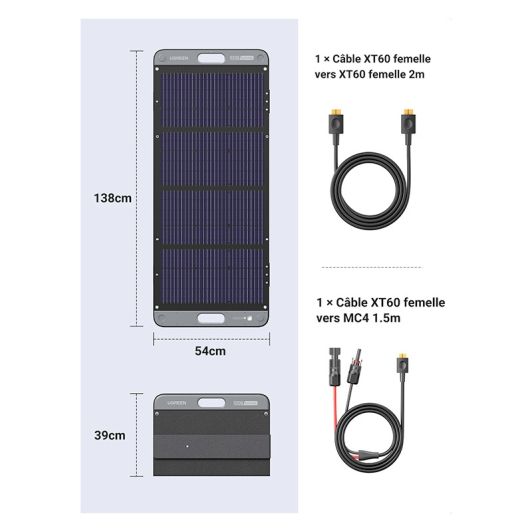 PANEL SOLAR PORTÁTIL DE 100-W UGREEN 