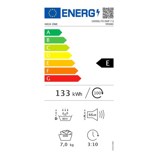 Secadora Bomba de Calor 7 kg Clase E High One DHP 7 E W566C 