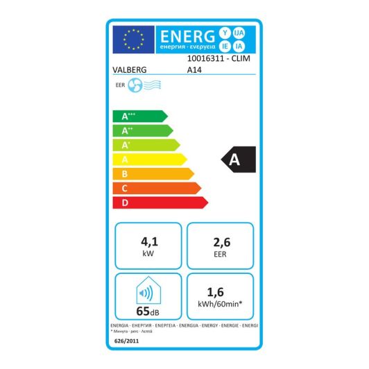 Aire Acondicionado Portátil, Bomba de calor, 14000Btu, ideal 40m2, VALBERG