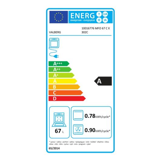 Horno de encastre multifunción 67L, limpieza Catalítica, clase A, VALBERG MFO 67 C X