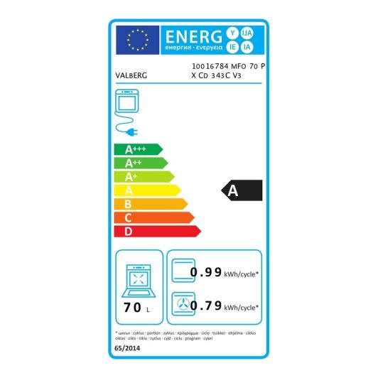 Horno de encastre Multifunción, 70L, limpieza Pirolítica, Pantalla, VALBERG MFO 70 P X CD