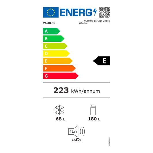 Frigorífico Combi Integrado VALBERG 248L Clase E W625C