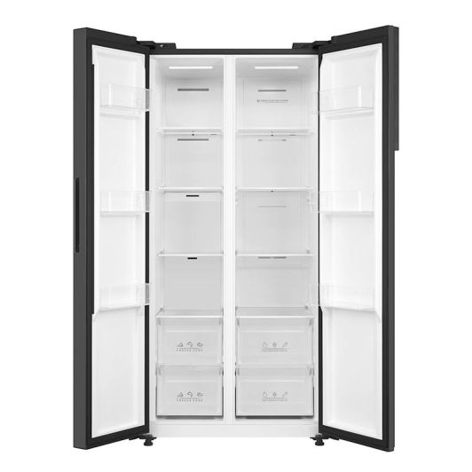 FRIGORÍFICO AMERICANO, No-Frost, 460L, fondo 60cm, clase E, VALBERG SBS 460 E B625C negro