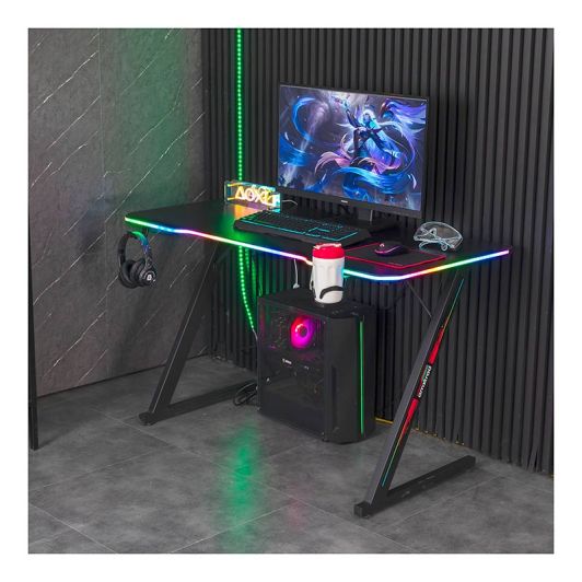 Mesa gaming AMSTRAD 120 x 60 cm iluminación LED