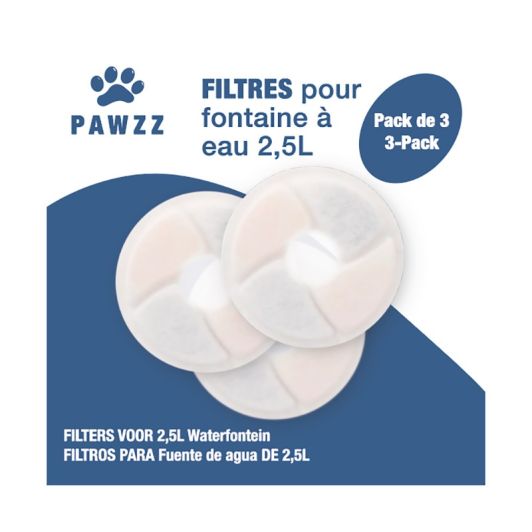Filtros para Fuente de Agua Mascotas PAWZZ 2,5L Paquete de 3 Unidades